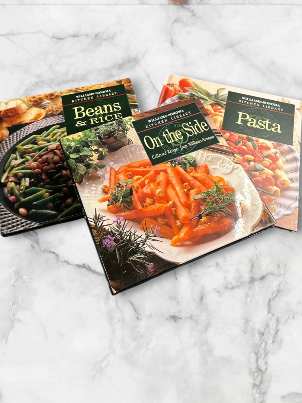 Williams Sonoma kitchen library cookbooks lot of 3 pasta, on the side beans&rice
